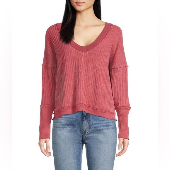 Free People New Magic Thermal Top In Cowboy - Picture 5 of 8